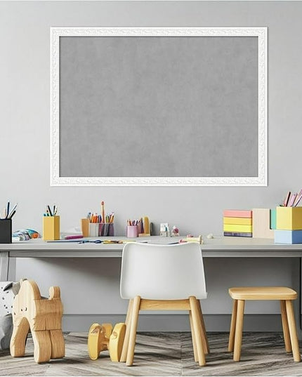 Amanti Art White Framed Magnetic Board 22x30 Medium Vision Board for use with Magnets, 100% Metal Sheet to Display Items as Office Decor or for Home Organization in mudroom, Kitchen or Kids Room