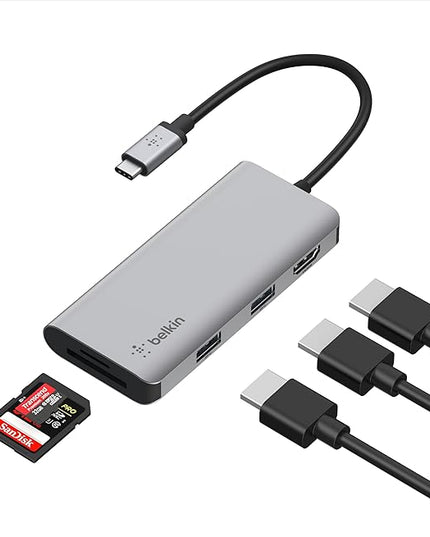 Belkin USB-C Hub, 5-in-1 MultiPort USB-C Docking Station for MacBook & Windows w/ 4K HDMI 1.4, 2x USB-A 3.1, SD 3.0, & Micro SD 3.0, & 5Gbps Data Transfer for Home, Office, & Travel, PVC002