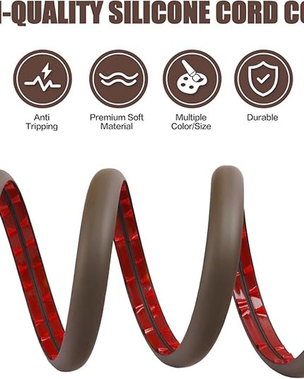 Floor Cord Cover Cable Cavity Self Adhesive Cord Hider Floor 3.3FT Floor Cable Management Power Cord Protector Floor Electric Cord Covers for Offices, Gym, Exhibitions (CoffeeBrown, 1.18" x 3.3')