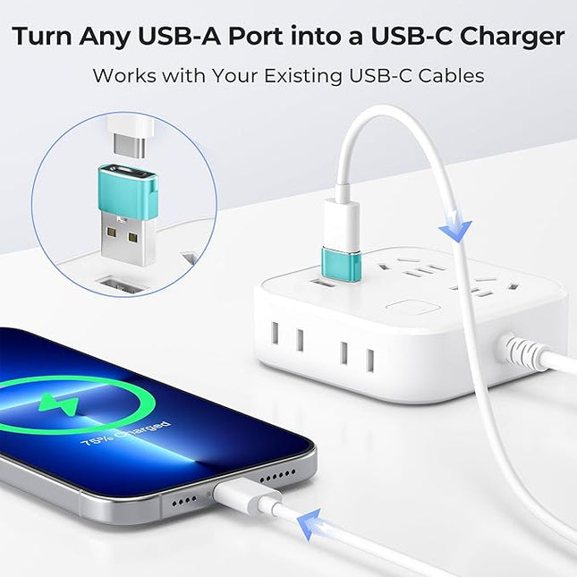 Basesailor USB to USB C Adapter 2 Pack,Type C Female to USB A Male Charger Cable Converter for Apple Watch Ultra iWatch Series 9 7 SE,AirPods Pro 2,iPhone 15 14 13 12 Plus Max,iPad 9 10 Air 4 5 Mini 6