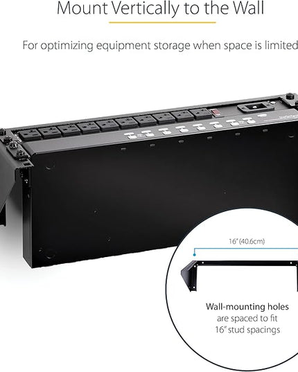 StarTech.com 3U 19" Wall Mount Vertical Rack Bracket, Wall Mount Patch Panel Bracket for Data/AV/IT/Computer Equipment, 3U Rack for Cabinet or Server Room, Supports 150lb (68kg) , TAA (RK319WALLV)