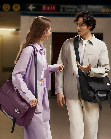 OIWAS Messenger Bag for Men, 14 Inch Laptop Crossbody Bags Women Casual Satchel Shoulder Bag College Travel Office Briefcase