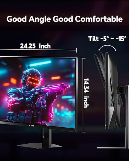KTC 27 Inch Gaming Monitor 180Hz, Full HD 1920x1080 Fast IPS Computer Monitor, DP 1.4 & HDMI 2.0 Ports 1Ms FreeSync Frameless PC Gamer Monitor, HDR, VESA Mount, H27F22