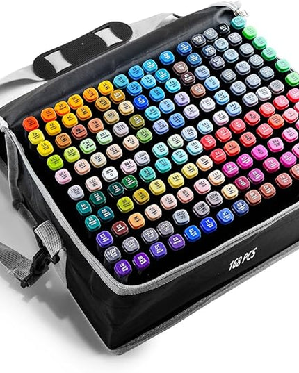Alcohol Markers 168 Colors with Base Dual Tip Art Drawing Markers for Anime Sketch Illustrations - Refillable