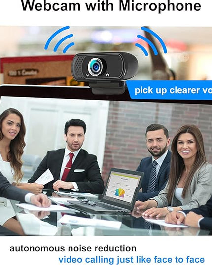 1080p Webcam with Microphone, USB Web Camera 110-Degree View Angle Computer Camera,Webcam Tripod/Privacy Cover included,Plug and Play Web Cam for pc laptop computer mac Video Conferencing Streaming