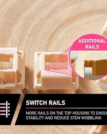 iRocks Berry Switches, Linear, Smoothy Pre-Lubed Actuation, 5pin, with POM Stem Compatible for MX Mechanical Keyboard (45pcs/Pack, Berry Switches)