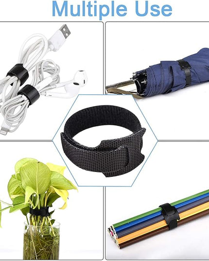 60 PCS 6 Inches Reusable Cable Ties, Adjustable Cord Straps Wire Organizer Cord Wrap and Hook Loop Cable Management