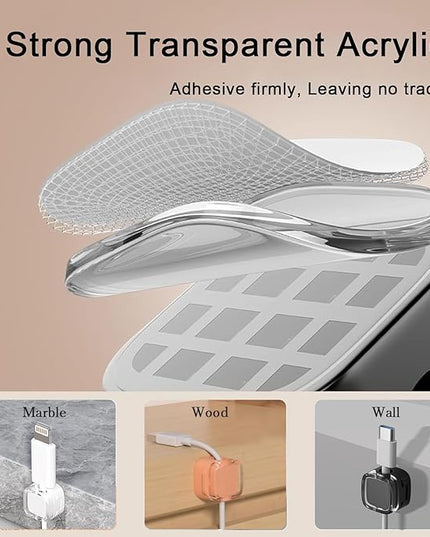 IFNOW 6 Pack Magnetic Cable Clips Cord Organizer Mixed Color Self Adhesive Cord Holder Under Desk Cable Management for Home,Office,Car,Desk,Nightstand