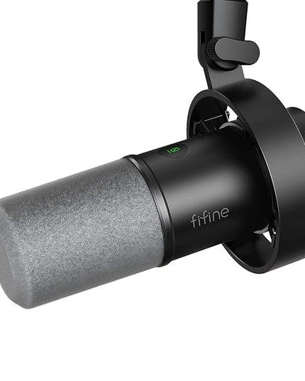 FIFINE Dynamic Microphone, XLR/USB Podcast Recording PC Microphone for Vocal Voice-Over Streaming, Studio Metal Mic with Mute, Headphone Jack, Monitoring Volume Control, Windscreen-Amplitank K688