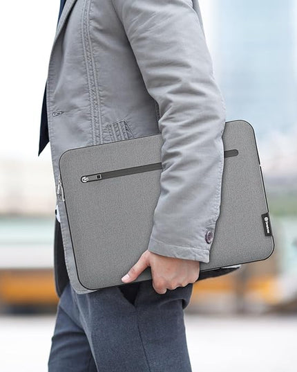 Smatree SlimPro Laptop Sleeve Case for 14 inch DELL Latitude 7430 Laptop or 2-in-1, for 14 inch DELL Latitude 5450/5440/5431/5430, Case with Pocket, Patented Super-Corner Design, Light Grey (S420LG)