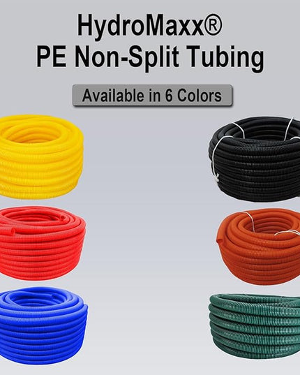 Flexible Polyethylene HDPE Non-Split Corrugated Wire Loom Tubing (Yellow, 1-1/2" Dia. x 100 ft)