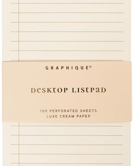 Graphique Post-Bound List Pad Luxe Collection, Perforated Sheets To-Do Notepad, Hardcover Binding, Gold Foil Embossing, 100 Pages, 4” x 9.75”, Colbalt Blue