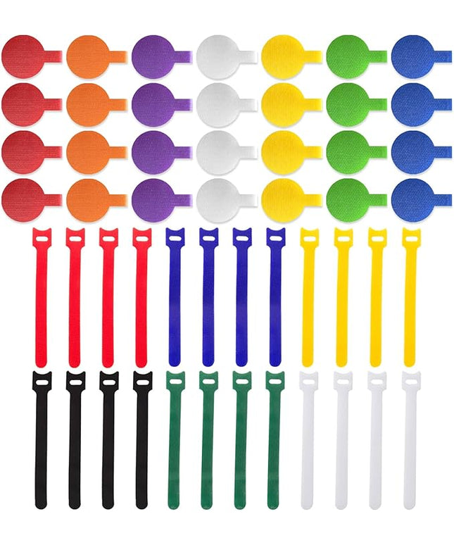 Cable Management Kit, 28 Pcs Multi-color Cable Labels and 24 Pcs Reusable Fastening Cable Ties, Cord Labels/Wire Ties For Home, Office, Desk, Cable Organizer, Cord Management
