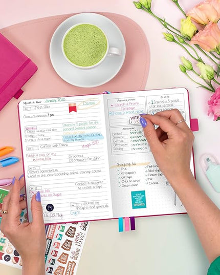 GoGirl Planner and Organizer for Women – Compact Size Weekly Planner, Goals Journal & Agenda to Improve Time Management, Productivity & Live Happier. Undated – Start Anytime, Lasts 1 Year – Hot Pink