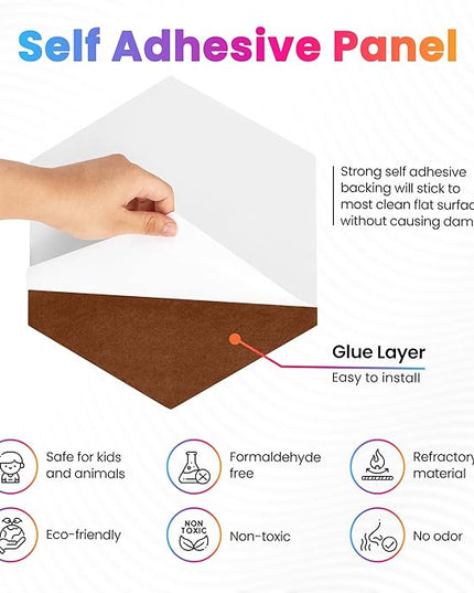 Acoustic Panels 12 Pack Soundproof Wall Panels, 14" X 12" X 0.4" Sound Proof Panles, High-Density Wall Decoration Sound Absorbing Panel, Hexagon Wall Panel for Home Office with Self-Adhesive-Coffee