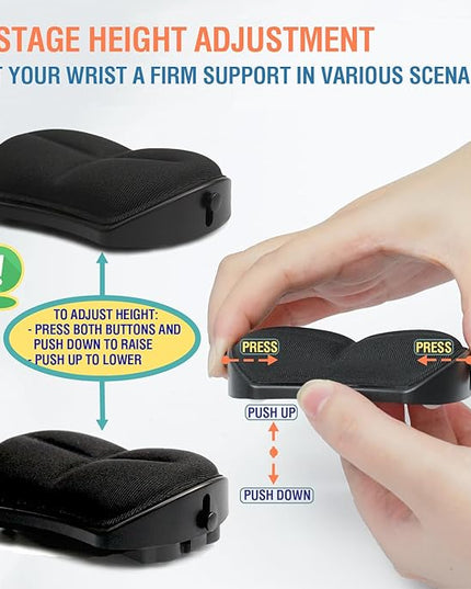 Ergonomic Mouse Wrist Rest - Adjustable Height with Rolling Base,Comfortable Computer Mouse Wrist Support,Resilience Support During Work, Pain Relief, Anti-Fatigue (White)