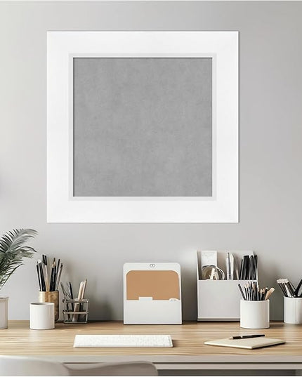 Amanti Art White Framed Magnetic Board 21x21 Small Vision Board for use with Magnets, 100% Metal Sheet to Display Items as Office Decor or for Home Organization in mudroom, Kitchen or Kids Room