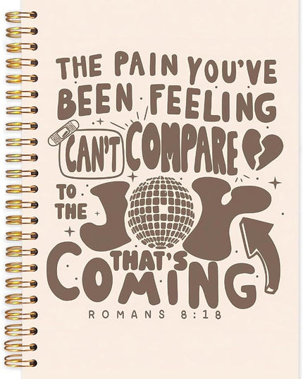 Christian Spiral Journal Notebook 5.5x8.3in, Bible Verse Romans 8:18 Journal for Woman, Christian Gifts for Women, Retro Faith Based Gifts Notebooks for Note Taking, Hardcover Notebook