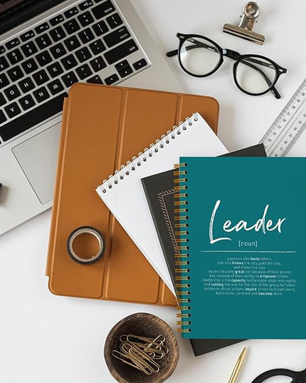 OXW Leadership Gifts Notebook Journal, Leader Gifts for Women Men, Office Notebook for Work, Thank You Gifts for Leader Mentor Boss Supervisor, Turquoise Spiral Notebook 5.5 x 8.3