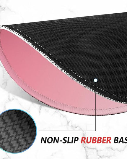 ITNRSIIET Mouse Pad Non-Slip Rubber Base Smooth Surface Stitched Edges Waterproof Durable Compatible with All Mice for Office & Gaming, Desk Accessory, Diameter 8.7 inch, Rose Gradient