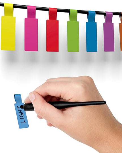 Kenco Cable Labels - 240 Labels 12 Sheets, 10 Colors Waterproof Cord Labels - Write on Stickers Tear and Liquid Resistant for Color Coding and Identification -Made in The USA (960 Labels)