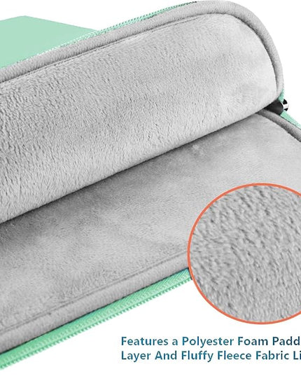 Laptop Sleeve Case 15.6 inch, Shockproof Protective Notebook Cover with Accessory Pocket, Carrying Laptop Bag for HP, ASUS, Dell, Lenovo, Acer, Light Blue