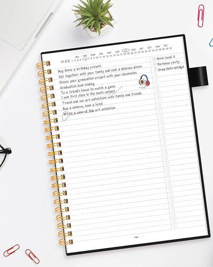 ALLTREE To Do List Notepad Spiral Planner, Daily Task Tracker with Wide Lined Notebooks, Work Planner with Pocket, Pen Loop, 160 Pages, Black (5.5"x8.5")