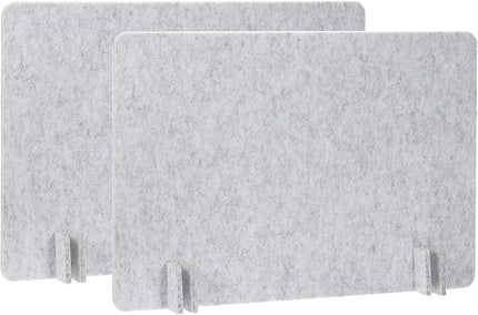 PATIKIL Desk Divider, 2 Set 24 x 16 Inch Acoustic Freestanding Desk Divider Desk Privacy Panel with 8 Pcs Support Feet for Library Office Workstation, Light Grey
