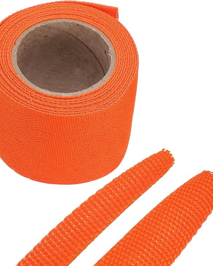 MECCANIXITY Braided Cable Sleeves Heat Shrinkable Fabric Sleeving, 2" 10ft Orange 2:1 Ratio Heat Shrinkable Cord Protector for Harness Cable, Network Cable Protection, Cable Management