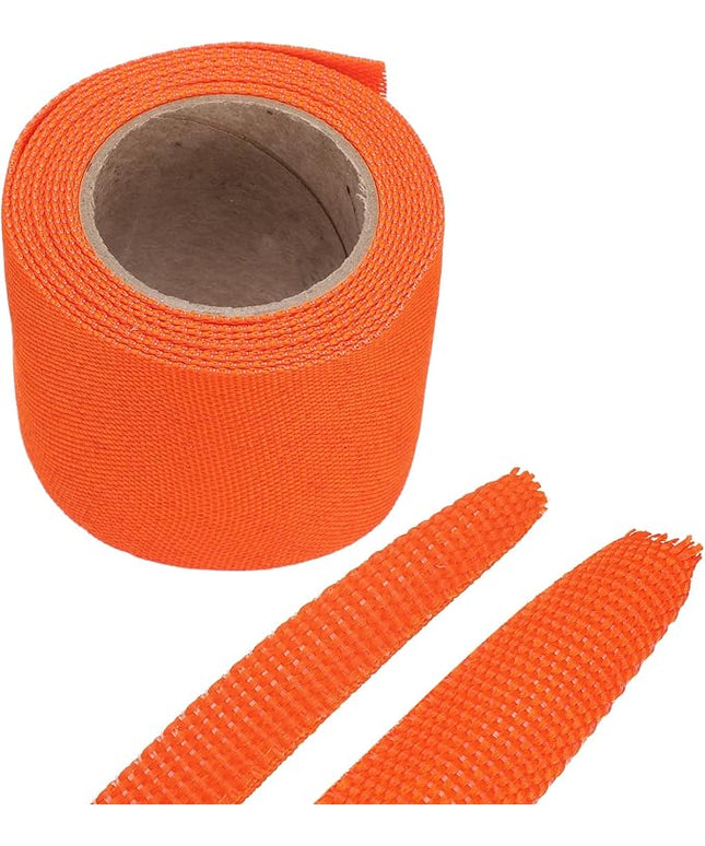 MECCANIXITY Braided Cable Sleeves Heat Shrinkable Fabric Sleeving, 2" 10ft Orange 2:1 Ratio Heat Shrinkable Cord Protector for Harness Cable, Network Cable Protection, Cable Management