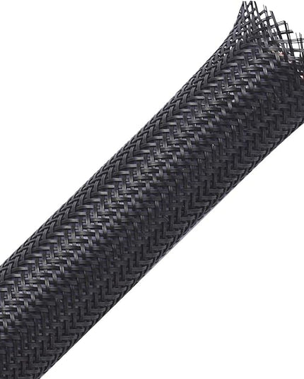 25ft - 3/4 inch PET Expandable Braided Sleeving – Black – Alex Tech Braided Cable Sleeve