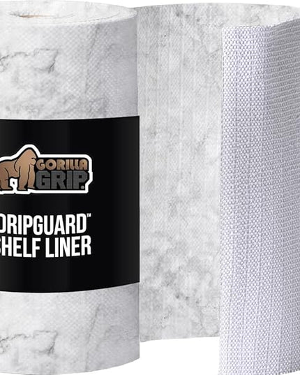 GORILLA GRIP Slip Resistant Drawer and Shelf Liner 2 Pack, Non Adhesive Water Resistant, Easy Clean and Trim, Smooth Surface Liners for Kitchen Cabinet, Shelves, Drawers, Pantry, 20 IN x 20 FT, Marble