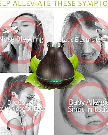 BZseed Aromatherapy Essential Oil Diffuser, 550ml Ultrasonic Fragrant Oil Large Room Humidifier, Diffusers for Home with Timer and Waterless Auto-Off, 7 Color LED Lights,Cool Mist Humidifiers