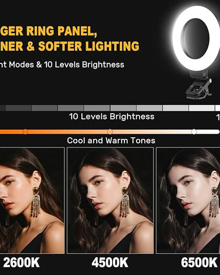 Ring Light for Video Conference Lighting,360°Adjustable,Portable LED Video Conference Lighting for Monitor,Laptop&Desktop Computer,Streaming Light for Zoom Meetings, Selfie Makeup, Video Calls