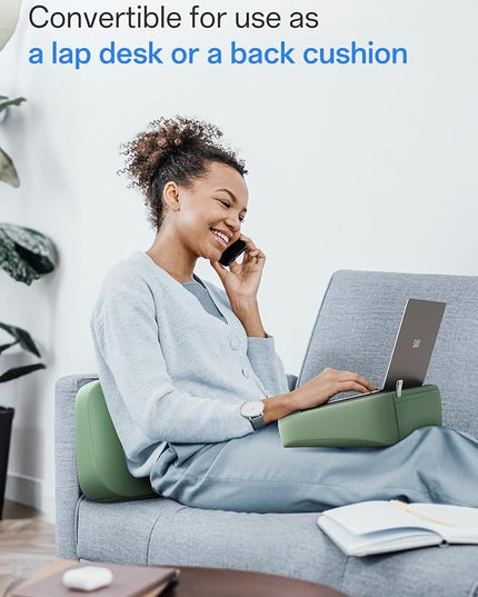 SAIJI Breathable Laptop Pillow, Ultra Lightweight Lap Desk with Cushion, Computer Pillows for Laptop with Partitioned Storage Bag, Designer Stopper - Lap Pad Fits up to 15.6 Inch Laptops