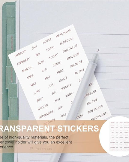 GALPADA 4 Sheets Rose Gold Foil English Phrase Stickers for Scrapbooking Journaling Monthly Planner Decoration Transparent Pet DIY Decals for Diaries and Photo Albums Creative Stationery