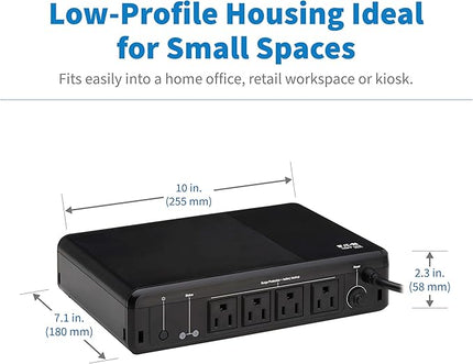 Tripp Lite 600VA UPS Desktop Battery Backup and Surge Protector, 300W, 4 Outlets, Home & Office UPS, Small Form Factor, Wall Mounting Option, 5ft Cord, 3-Year Warranty (BC600R)