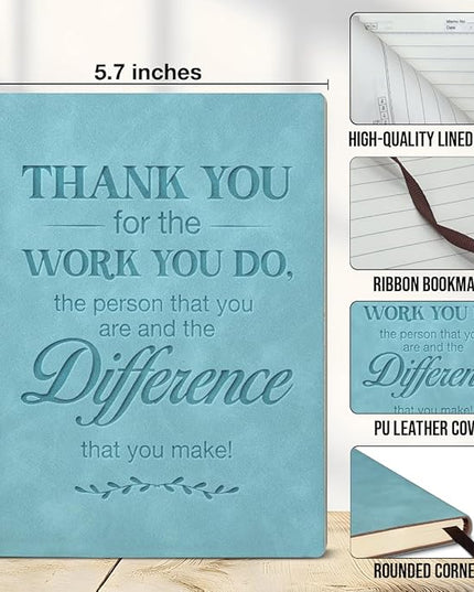 Office Notebook Thank You for the Work You Do Leather Journal Thank You Gifts for Coworkers, Employee Appreciation Gifts