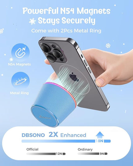 Small Bluetooth Speaker Gifts for Teens: Valentines Gifts for Him Her, 3 IN 1 Portable Magnetic Speaker with 9-Mode Lights, Waterproof Phone Stand for Desk, Cool Birthday Gadget Gifts for Adults