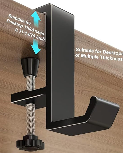 JAKO Headphone Stand - Aluminum Alloy Headphone Holder, Under Headset Stand for Desk Fit for PC Gaming Headset Hanger Hook Suitable for Office, Computer, Student Class Desk, Handmade Creator Table