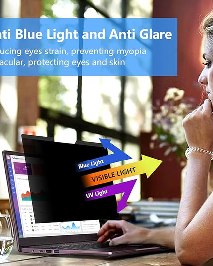 ZOEGAA Magnetic 13.3 Inch Laptop Privacy Screen Filter, for HP Dell Acer Asus Samsung Lenovo, Removable 16:9 Laptop Screen Privacy Shield, Anti Spy, Anti Glare, Blue Ray Reduction