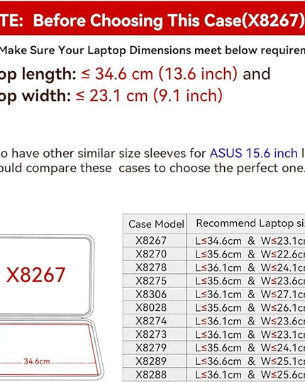 Smatree Hard EVA Protective Sleeve Case Compatible for 15.3 inch Lenovo Yoga Slim 7i Aura Edition Laptop, 15.6 inch ASUS Vivobook S 15 (S5507),Copilot+ PC Waterproof and Anti-Shock Bag (X8267)