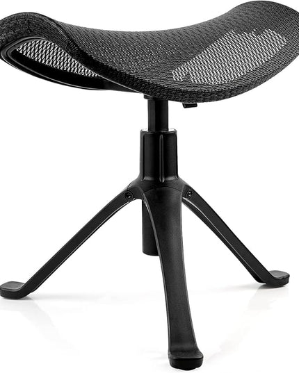 Footrest for Desk Adjustable Height 2-in-1 Function Rotatable Ergonomic Under Desk Footrest Ottoman Stool Rolling Leg Rest for Home Office (Black)
