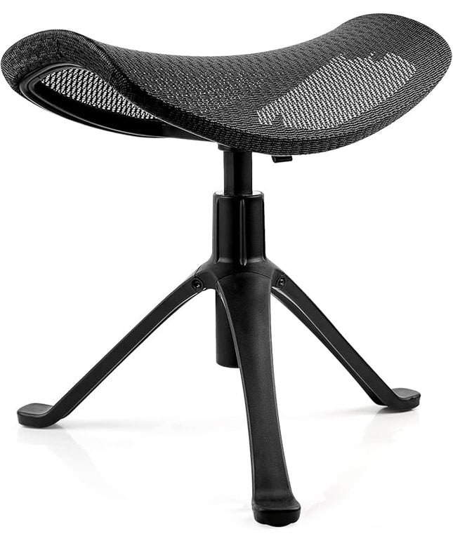 Footrest for Desk Adjustable Height 2-in-1 Function Rotatable Ergonomic Under Desk Footrest Ottoman Stool Rolling Leg Rest for Home Office (Black)