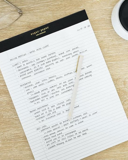 Sugar Paper Legal Pad, 50 Lined Pages, Office Supplies, 8.5" x 11.75", Black Legal Pad