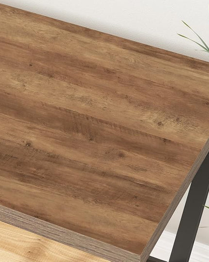 IBF 47 Inch Computer Desk, Rustic Home Office Desk for Writing, Industrial Wood Metal Executive Work Study Desk, Modern Simple PC Gaming Computer Table for Study Workstation, Rustic Oak