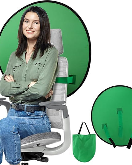 1 PC Green Screen Background, Nylon Background Screen Portable Foldable Backdrop for Live Streaming, Chair Photo Studio Solid (Green, 75cm，only Screen,NO Stand)