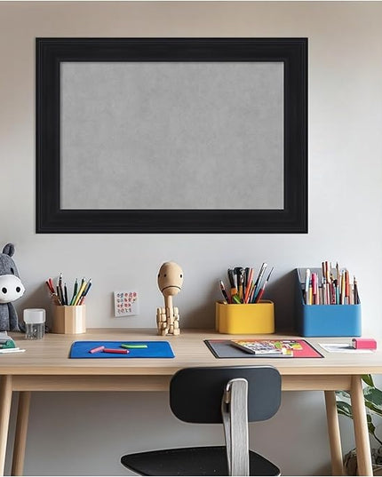Amanti Art Black Framed Magnetic Board 21x29 Medium Vision Board for use with Magnets, 100% Metal Sheet to Display Items as Office Decor or for Home Organization in mudroom, Kitchen or Kids Room