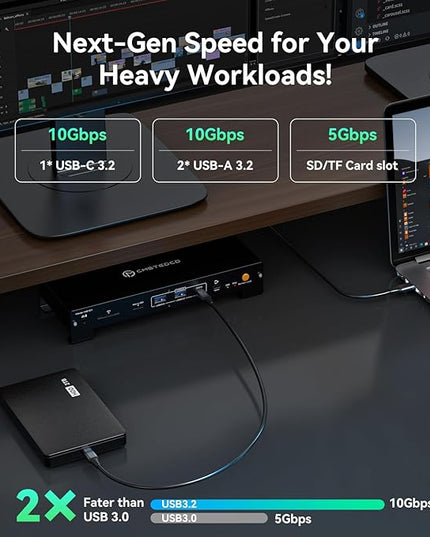 USB C Laptop Docking Station 3 Monitors Triple 3840*2160@60Hz Display with 120W Power Supply Computer PD 100W 15 in 1 Thunderbolt Dock Station for Multiple Monitors with USB 3.2 Port SD/Micro SD Solt
