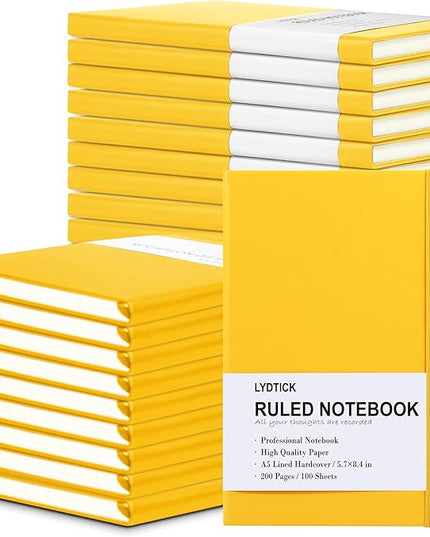 20 Pack Journals for Writing College Ruled Notebooks Journal in Bulk, Hardcover Notebooks (200Pages) for Note Talking, Lined Bullet Journals for Home School Office, 5.7"x8.4", Yellow